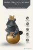  Product image 3 of the product “Frog Prince sitting on ball, approx. 30cm height, cast stone, hollow, handcrafted & coloured ”