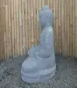  Product image 3 of the product “Seated Buddha made of Riverstone in Bhumisparsha - gesture of touching the earth. 80cm height. ”