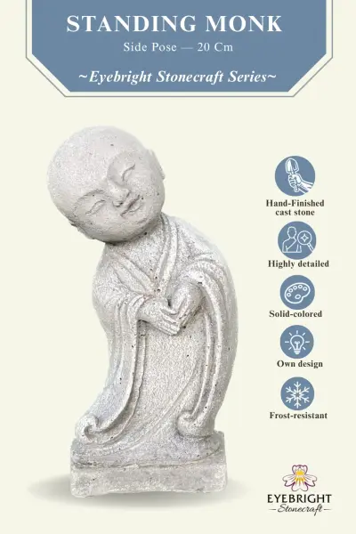 Product image 3 of the product “Jing - Monk, standing, bent sideways 20 cm H | cast stone ”