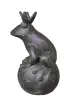  Product image 4 of the product “Frog Prince sitting on ball, approx. 70cm height, cast stone, hollow, handcrafted & coloured ”