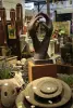  Product image 4 of the product “Abstract sculture, two hands upright on a base. 46 c 36 x 102cm. Stone cast, handcrafted & coloured ”