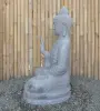  Product image 5 of the product “Seated Buddha made of Riverstone in Abhaya Position - gesture of fearlessness, H. 83cm. ”