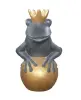  Product image 6 of the product “Frog Prince sitting on ball, approx. 66cm height, cast stone, hollow, handcrafted & coloured ”