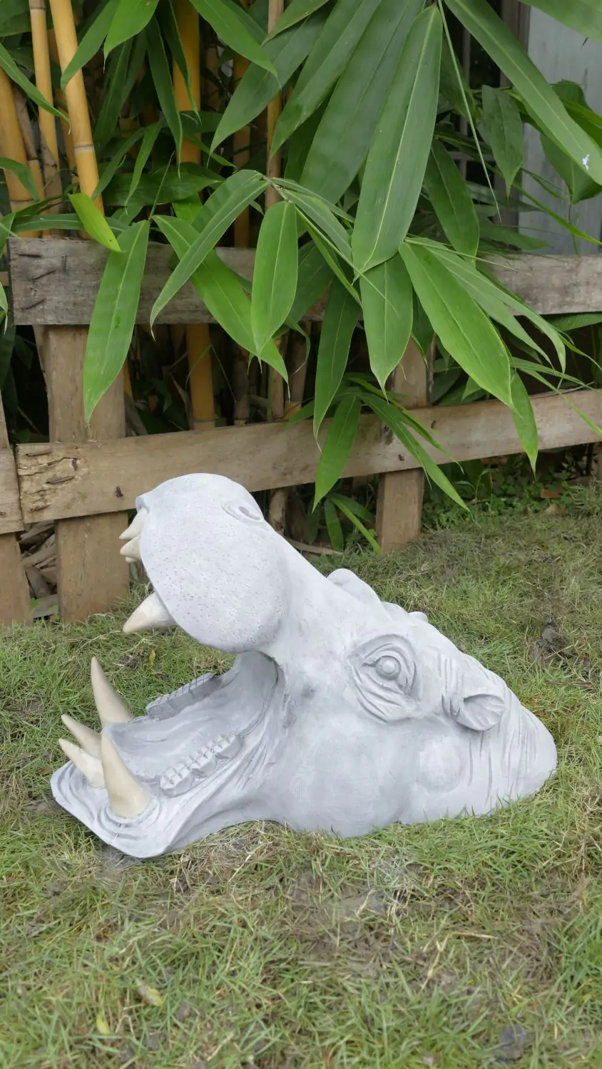  Product image 1 of the product “Zuberi - Hippopotamus head with open mouth, 50cm L | cast stone ”