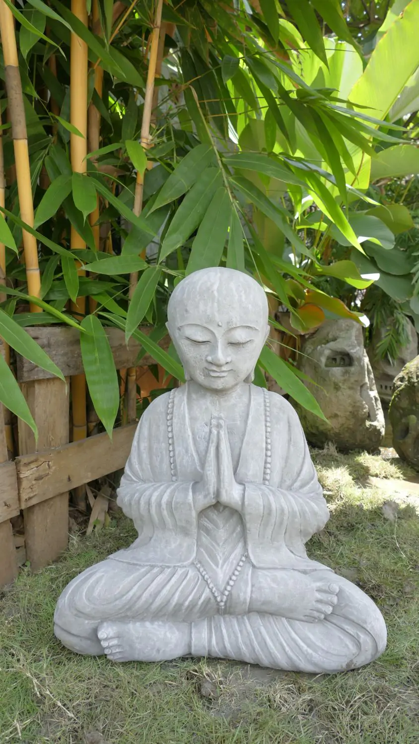  Product image 1 of the product “Lokesh - Seated Monk no hair, 64 cm H | cast stone ”