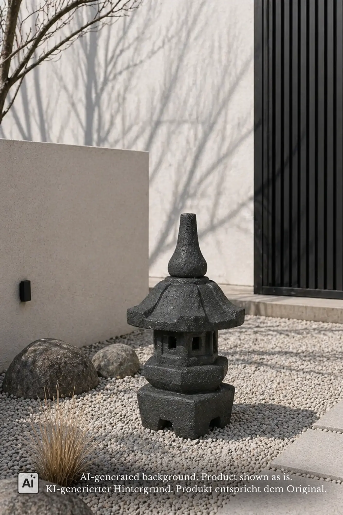  Product image 1 of the product “Garden lamp, 38cm Height | GRC (Glassfibre Reinforced Concrete), Black ”