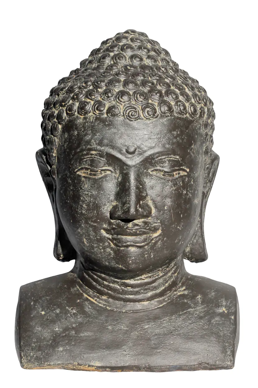 Product image 1 of the product “Buddha bust, cast stone, 42cm height, antique finish ”
