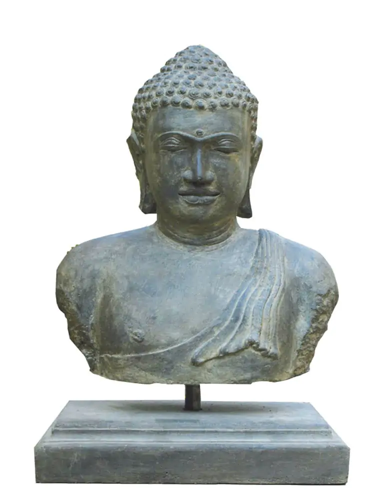  Product image 1 of the product “Buddha bust, cast stone, approx. 65cm height, antique finish ”