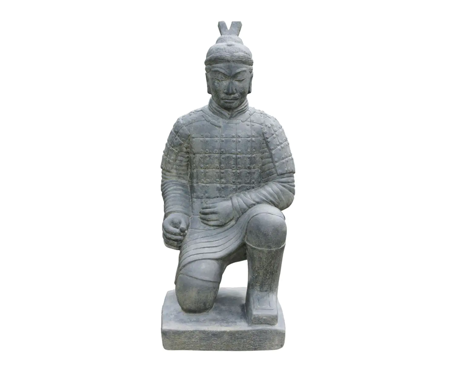  Product image 1 of the product “Chinese warrior - kneeling, sizes 50cm and 100cm, cast stone, Antique finish ”