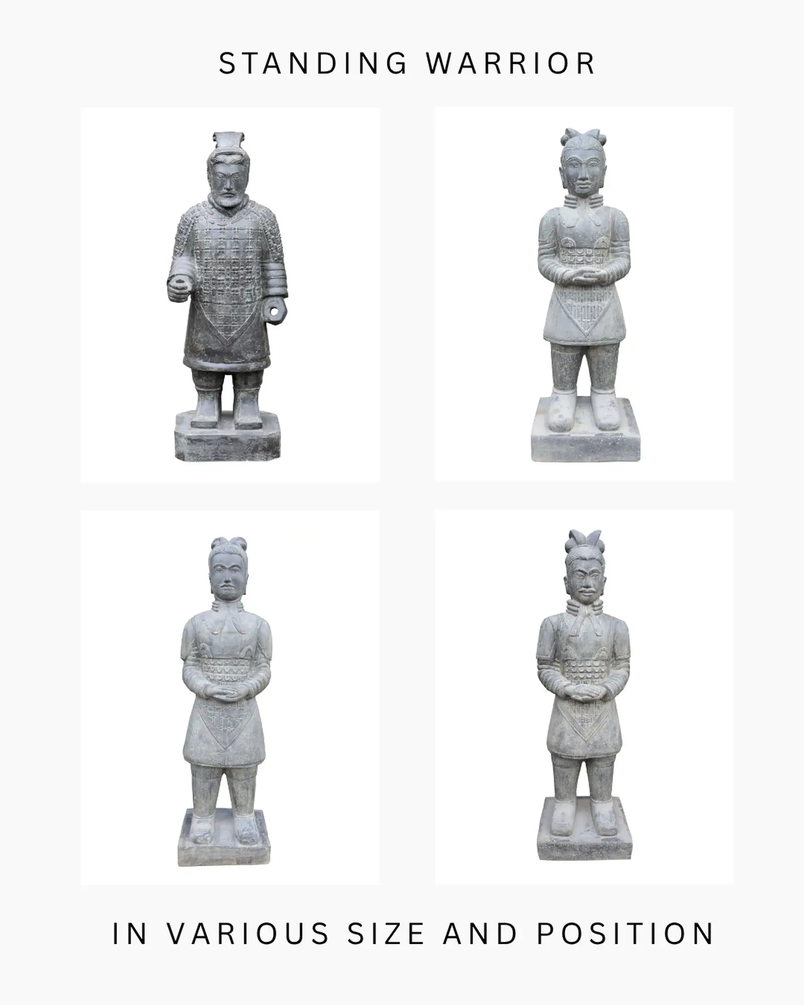  Product image 1 of the product “Standing warrior, in the sizes from 100cm to 200cm, Cast stone, Antique finish ”