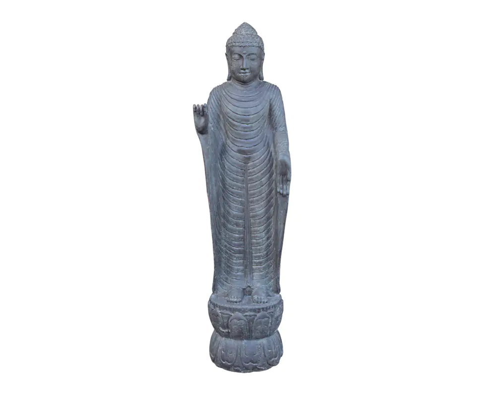  Product image 1 of the product “Standing Buddha, 150 cm height, cast stone, handcrafted & coloured ”