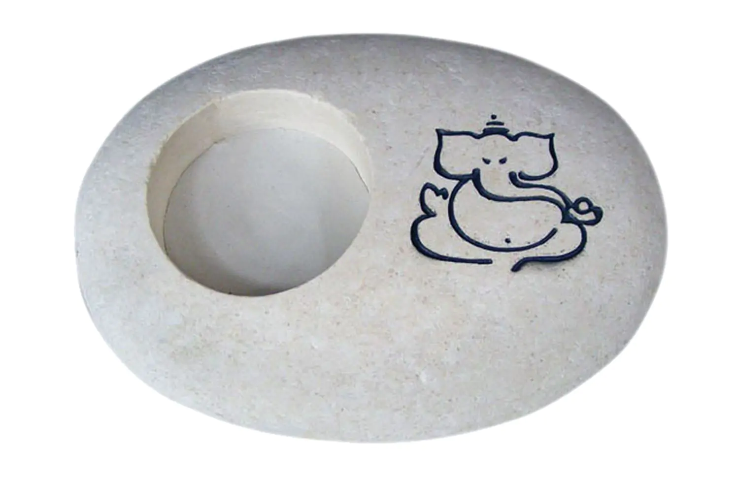  Product image 1 of the product “Stone with Ganesha calligraphy as T-light holder ”