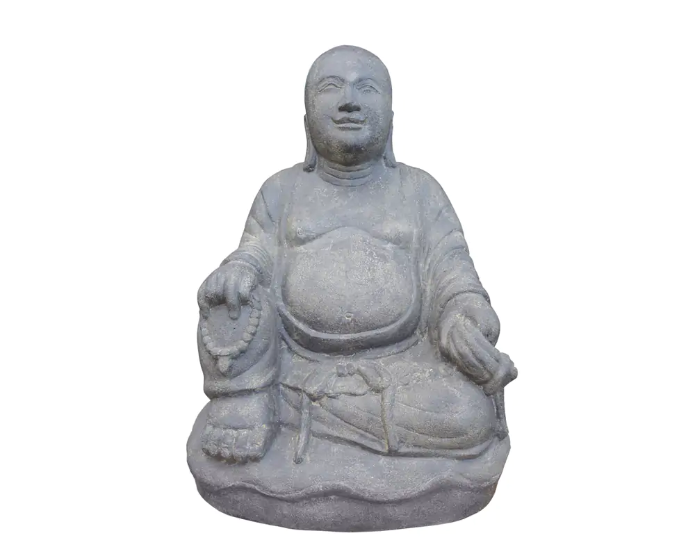  Product image 1 of the product “Chinese Buddha, sitting, approx. 70cm high, cast stone, hollow, handcrafted & coloured ”