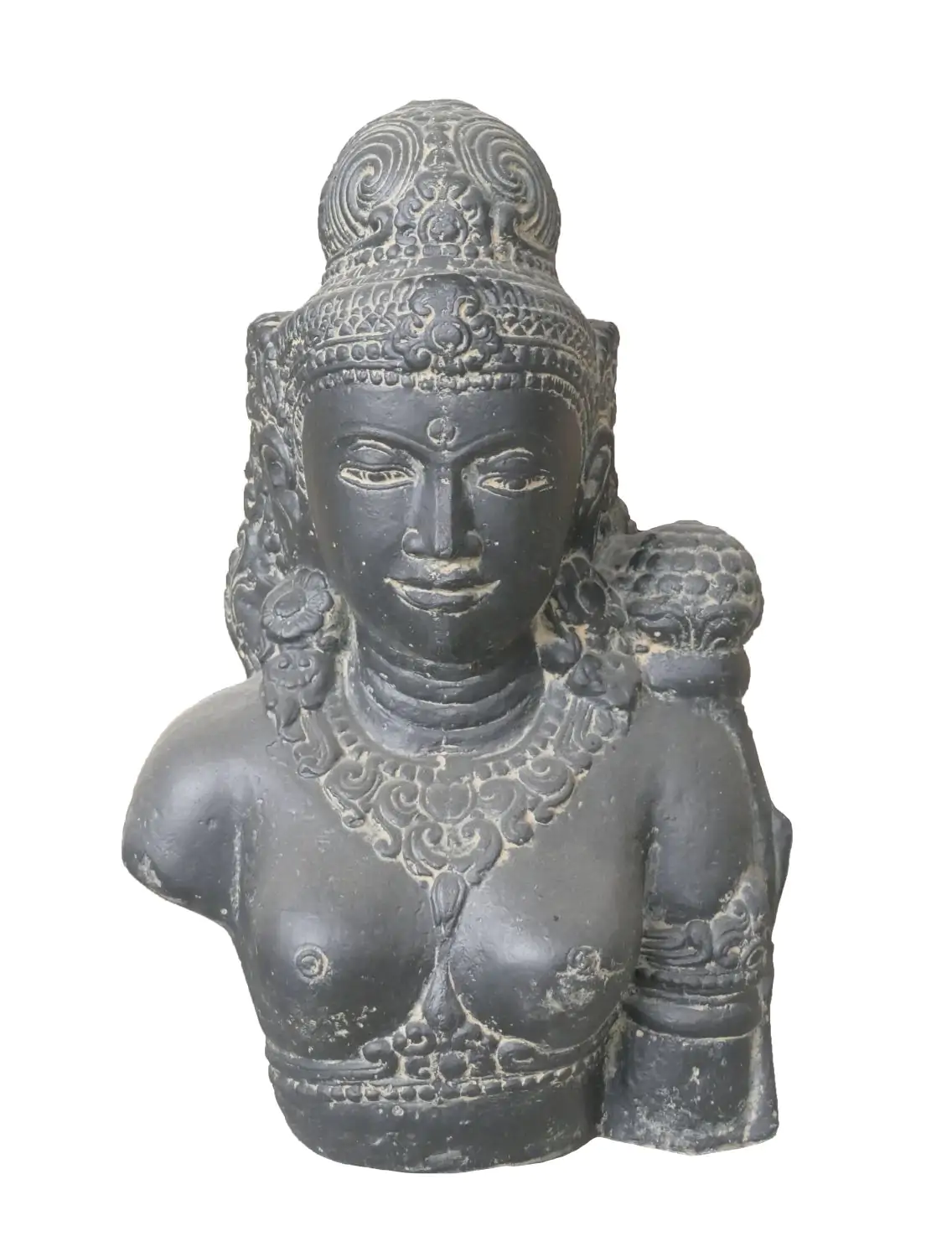  Product image 1 of the product “Dewi Tara Bust, 50 cm Height | Cast stone, handcrafted & coloured ”