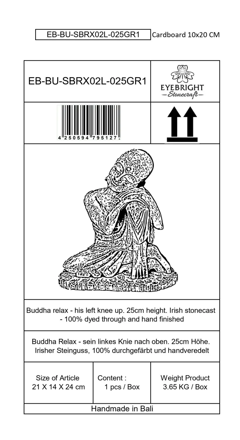  Product image 10 of the product “Amal - Buddha relax - left knee up. 24cm H | cast stone ”