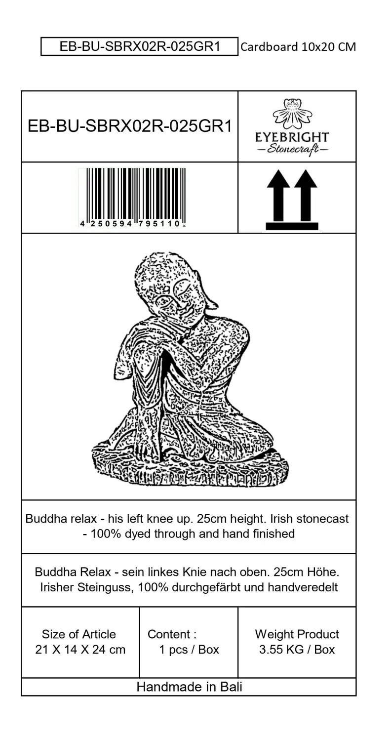  Product image 10 of the product “Amar - Buddha relax - right knee up. 24cm H | cast stone ”