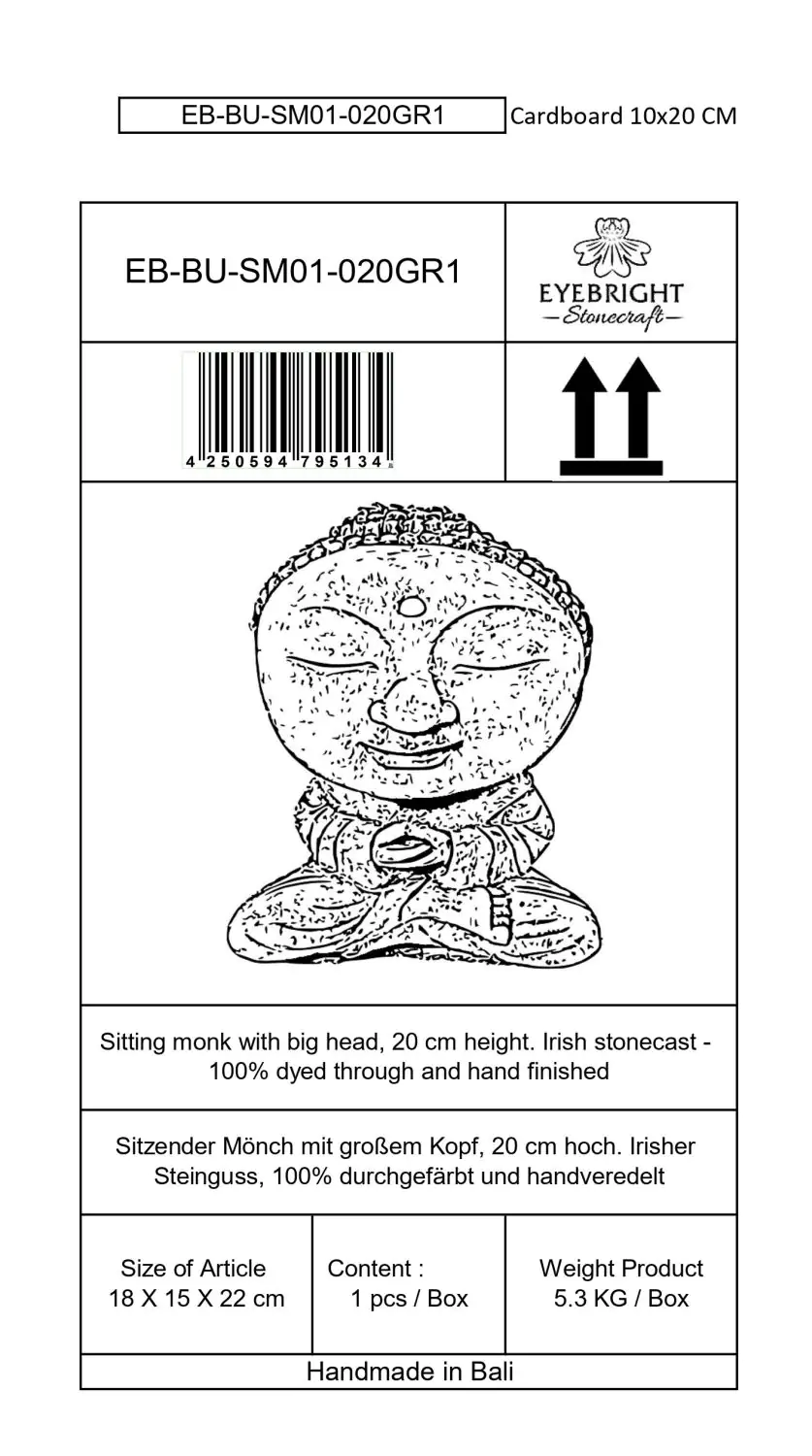  Product image 10 of the product “Nima - Sitting monk with big head, 22 cm H | cast stone ”