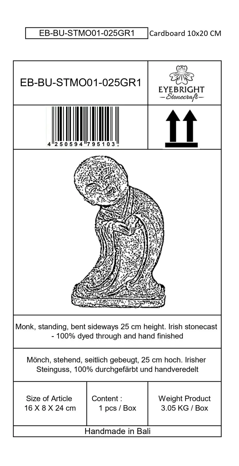  Product image 10 of the product “Ming - Monk, standing, bent sideways 24 cm H | cast stone ”