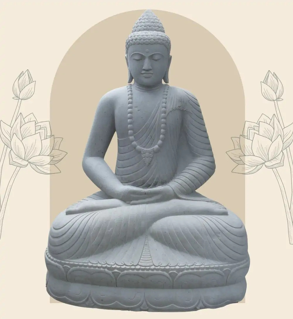  Product image 10 of the product “Seated Buddha made of Riverstone in Dhyana Position - gesture of meditation, H. 190 CM ”