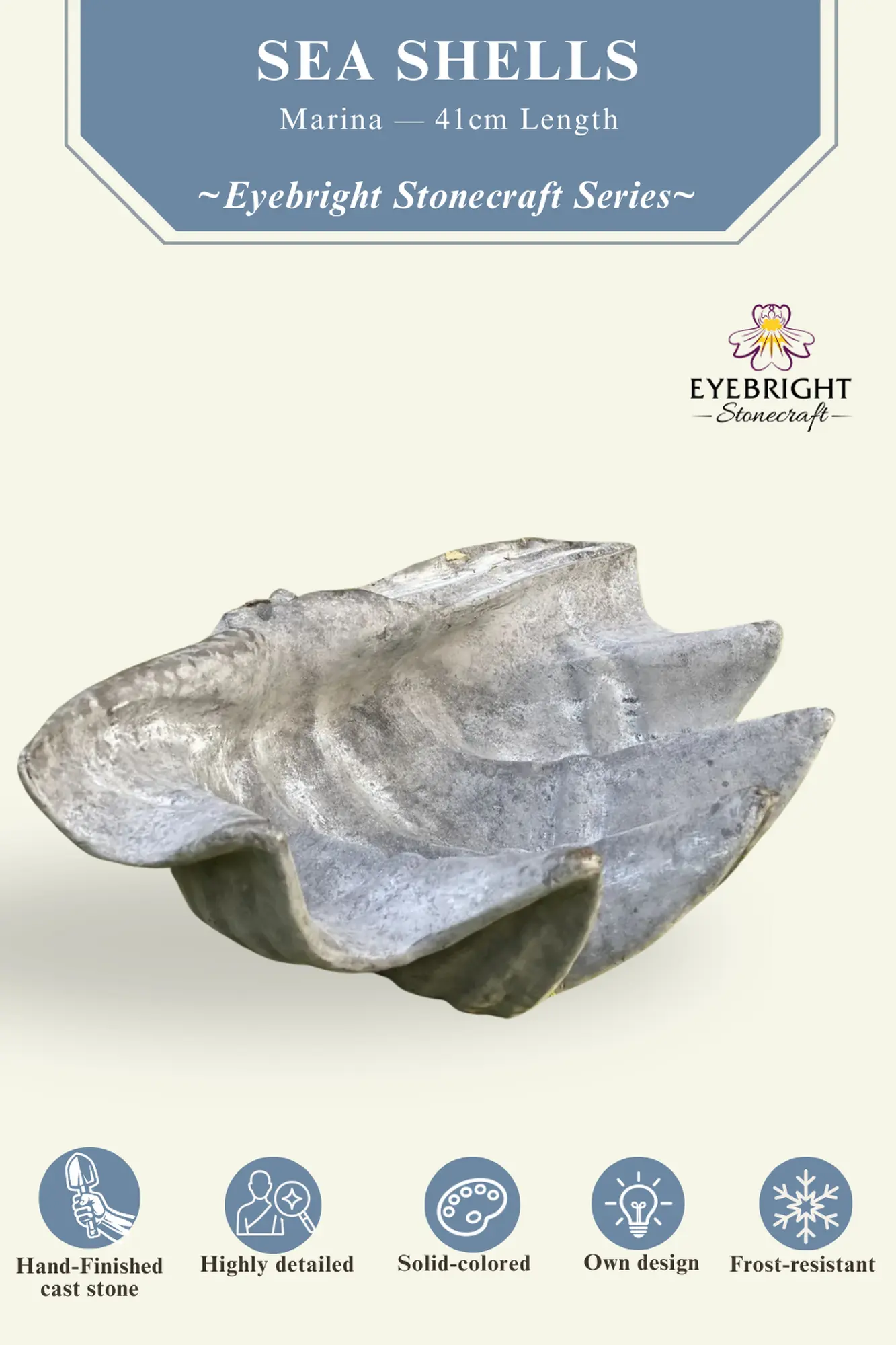  Product image 2 of the product “Marina - Sea shells, 41cm L | cast stone ”