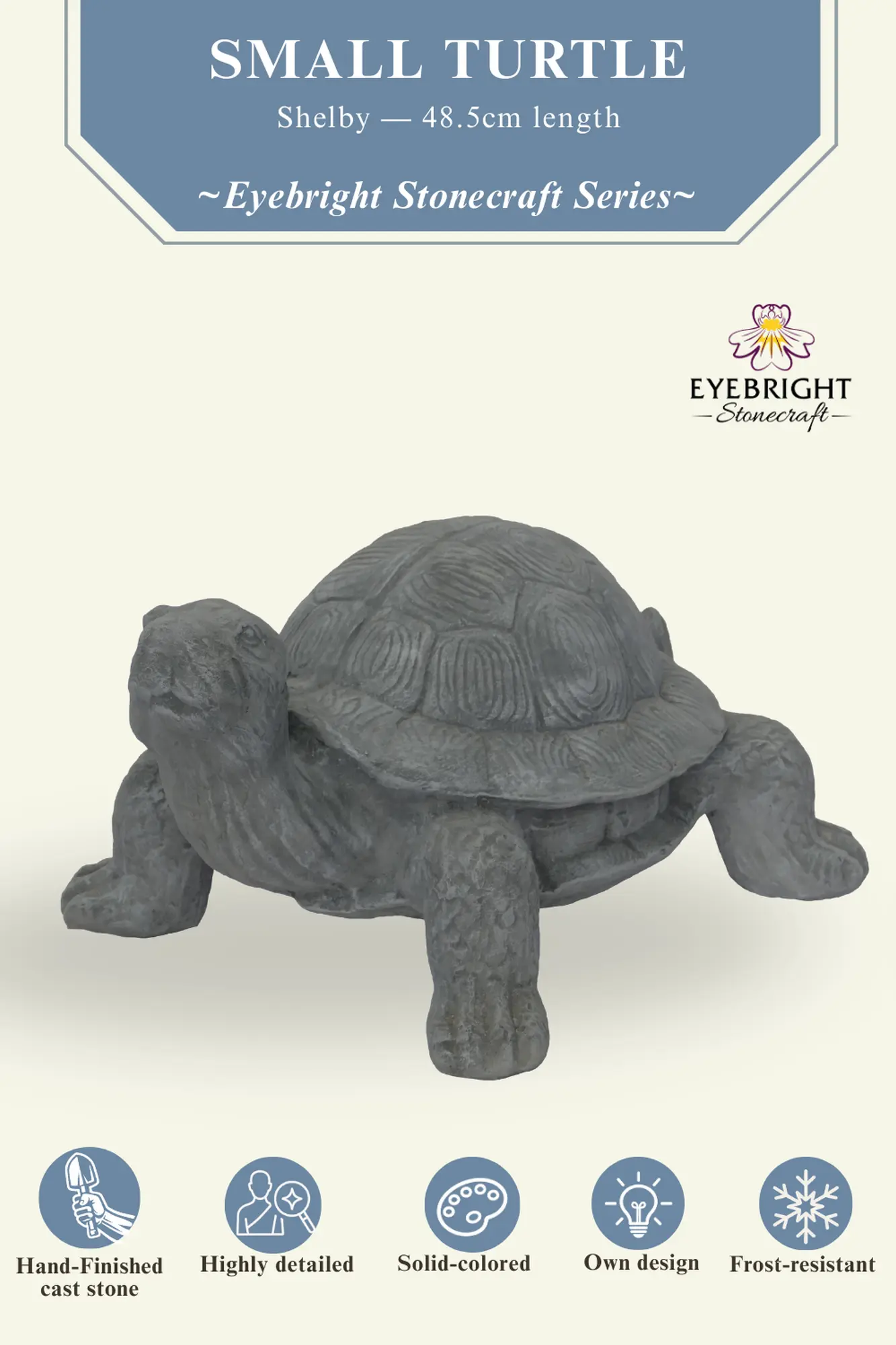  Product image 2 of the product “Shelby - Small Turtle, 48.5 cm L | cast stone ”