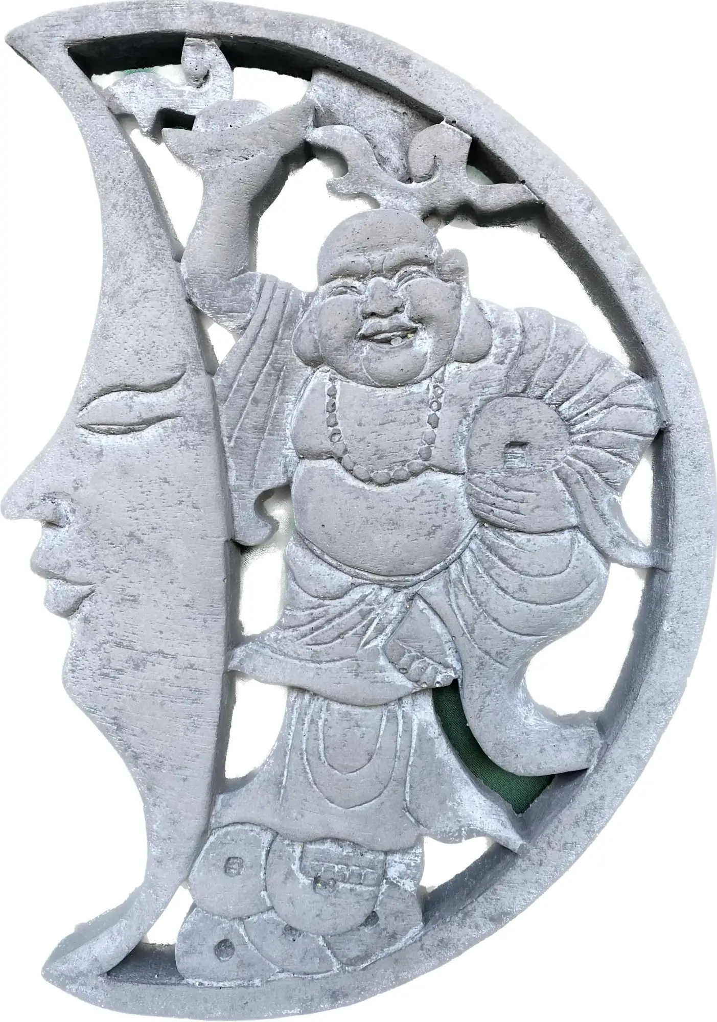  Product image 2 of the product “Yong - Half plaque - Chinese Buddha with Moon, Ø 30cm | cast stone ”