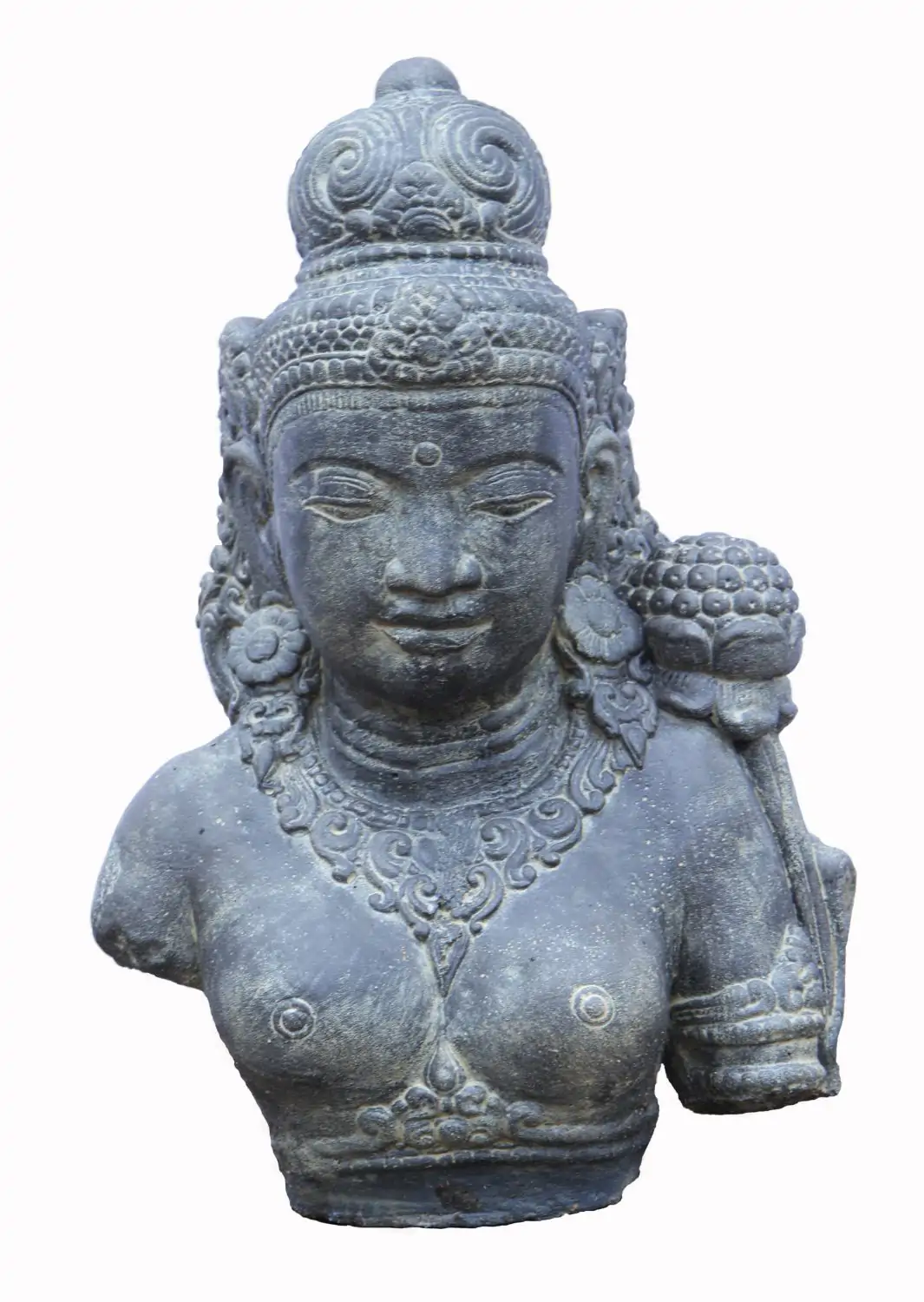  Product image 2 of the product “Dewi Tara Bust, 48cm high, with Lotus bud ”