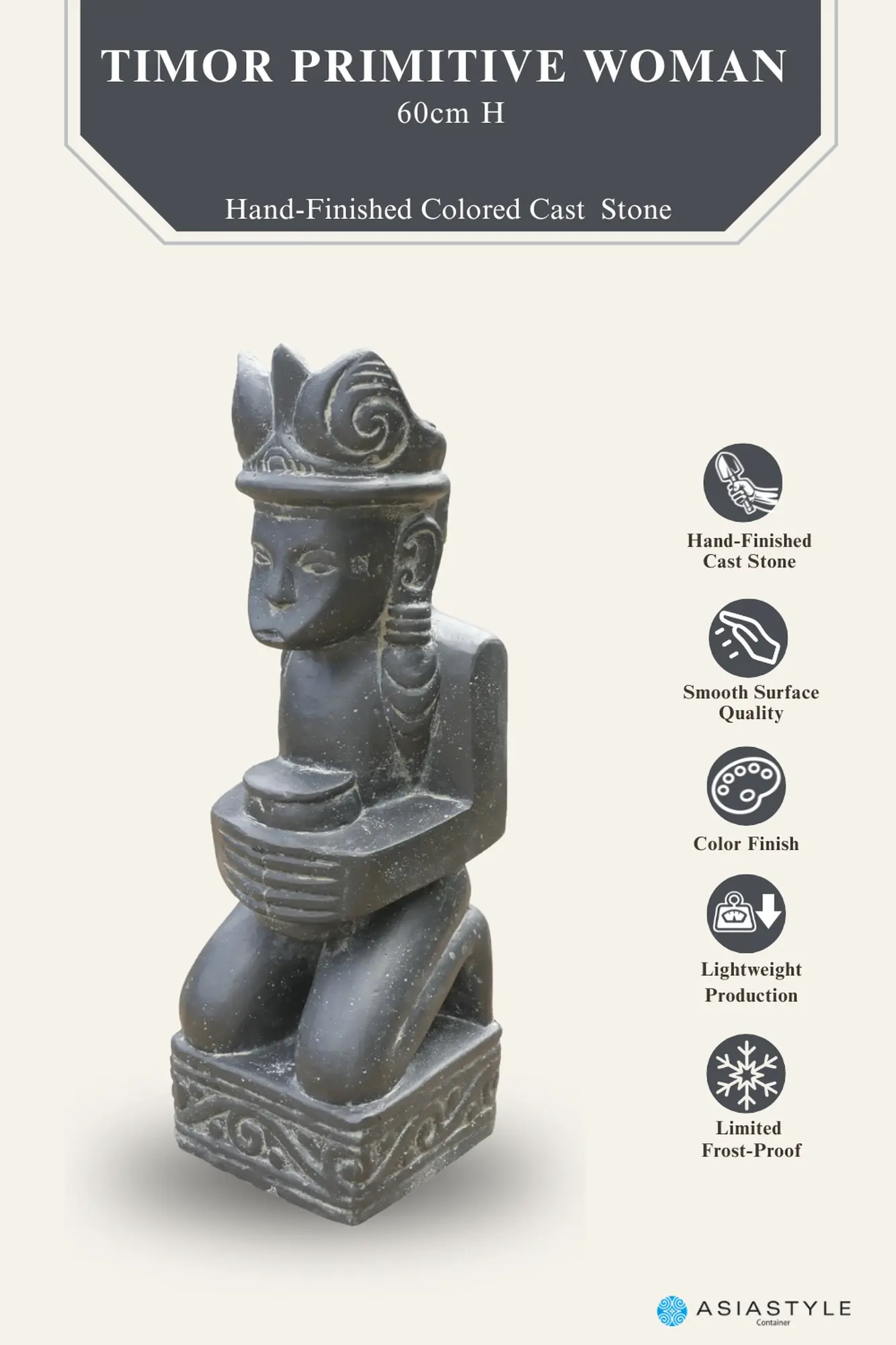  Product image 2 of the product “timor primitiv woman, 60 cm high, antique finish ”