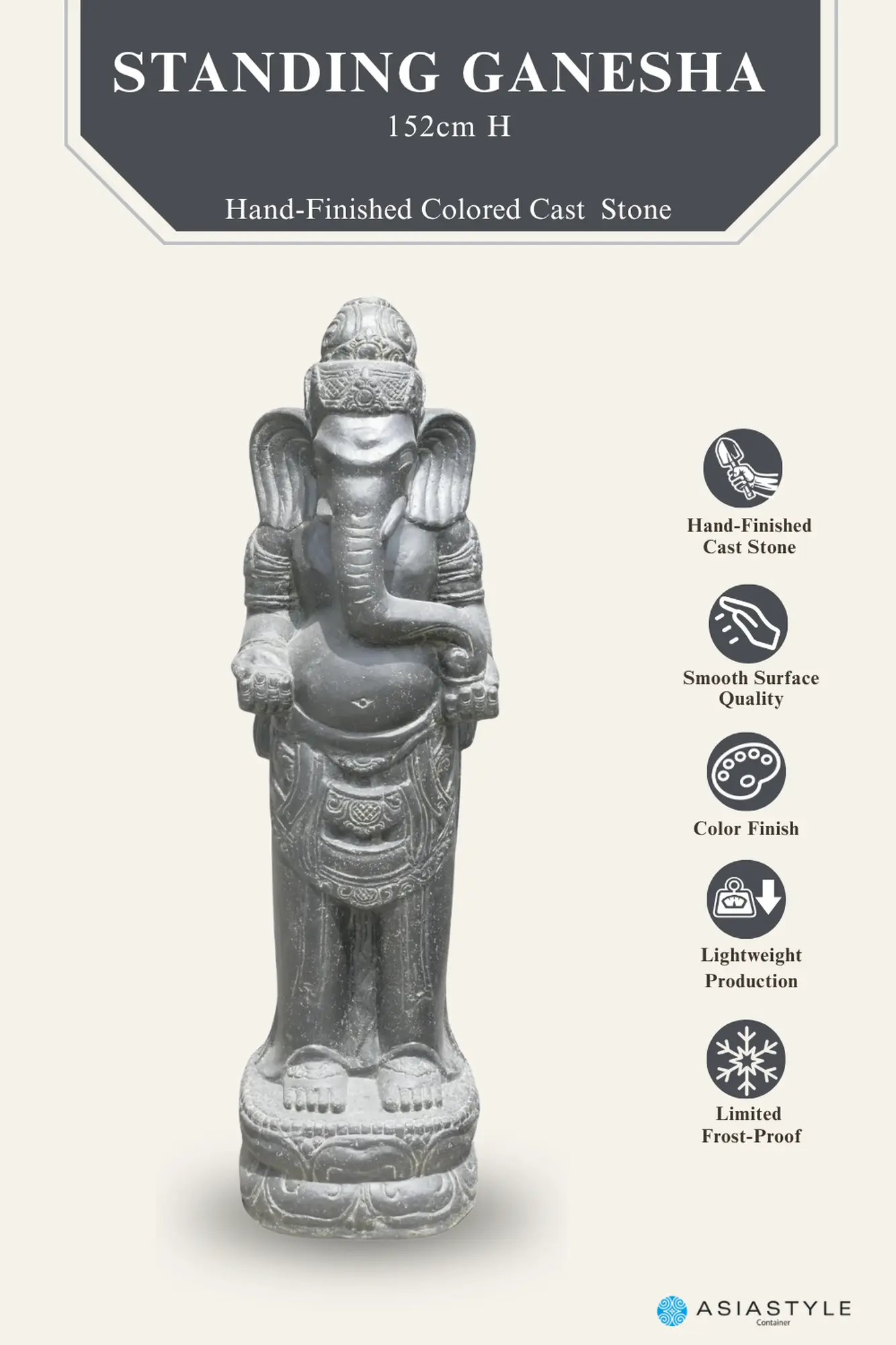  Product image 2 of the product “Standing Ganesha 152cm ”