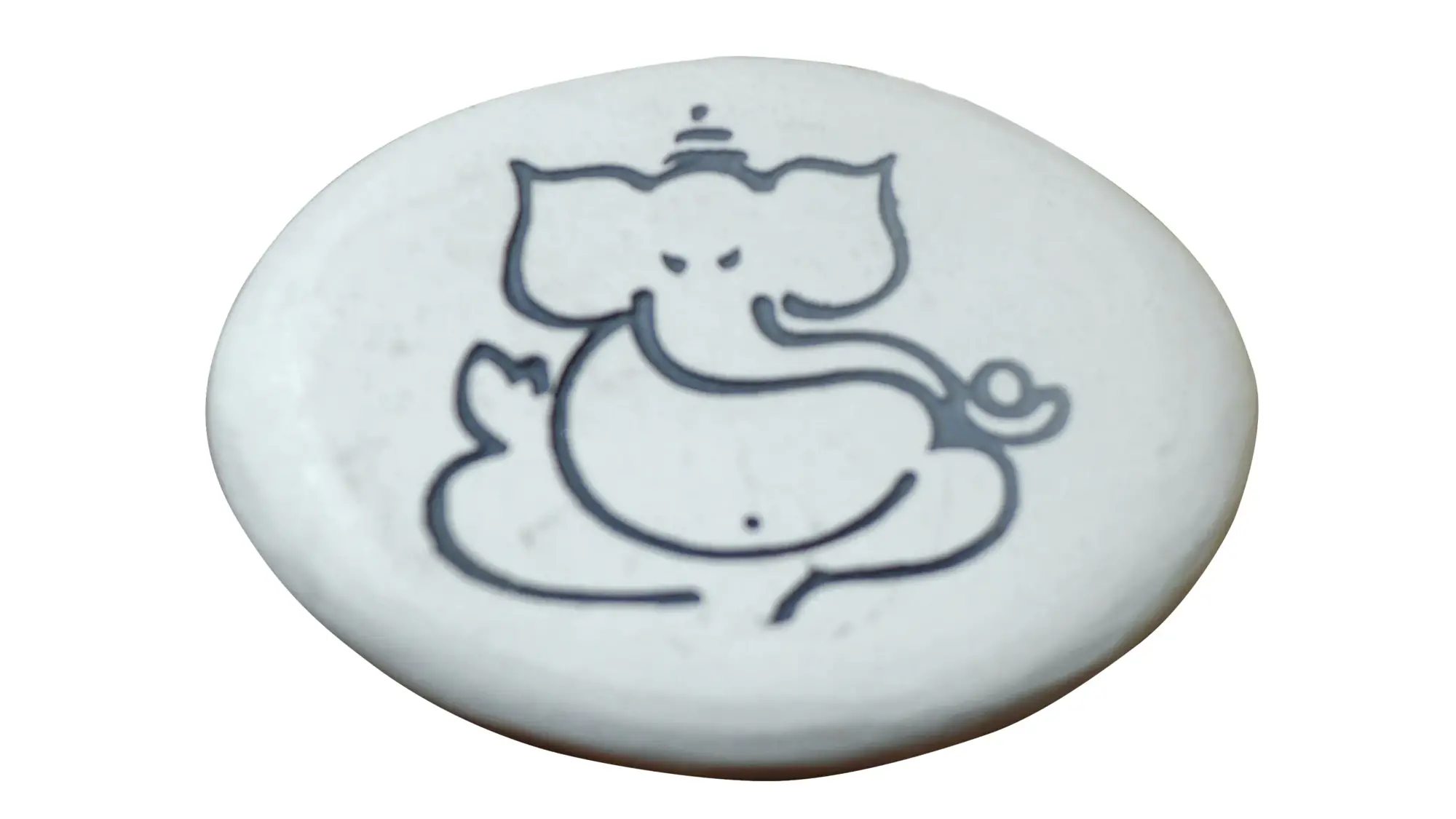  Product image 2 of the product “White stone with Ganesha calligraphy as magnetic holder, 3 pieces ”