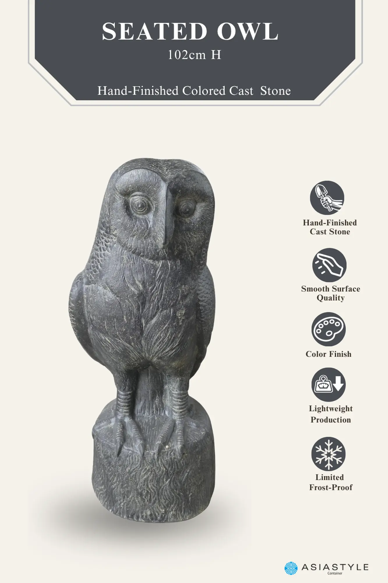  Product image 2 of the product “Seated Owl, 102 cm ”