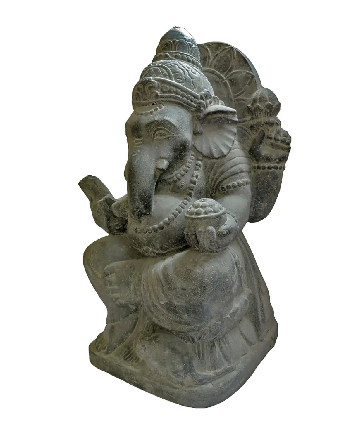  Product image 2 of the product “Seated Ganesha indian Style with turban. 60cm height, cast stone ”