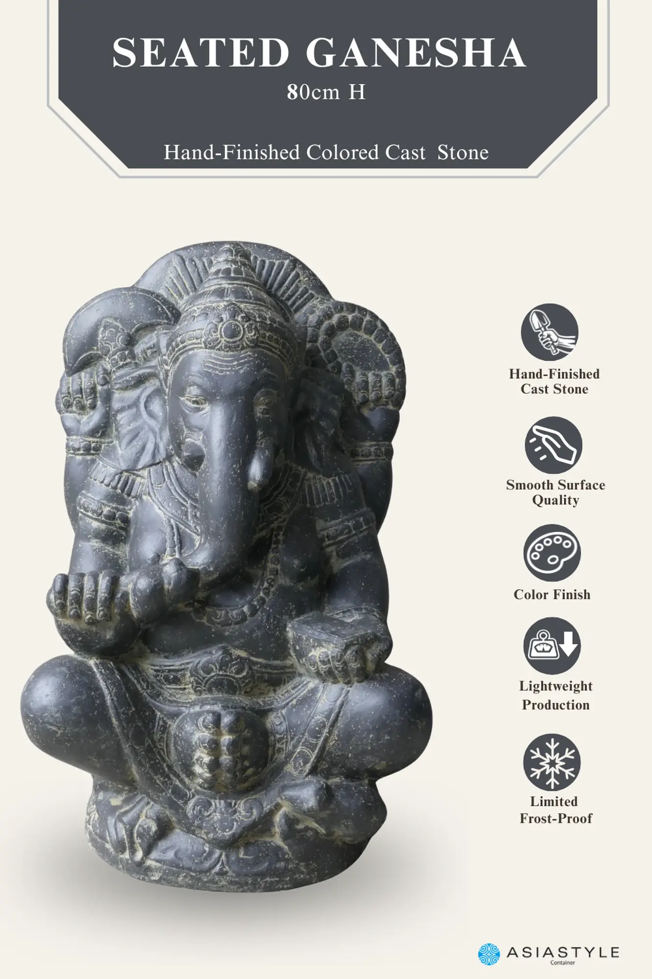  Product image 2 of the product “Seated Ganesha 80cm ”
