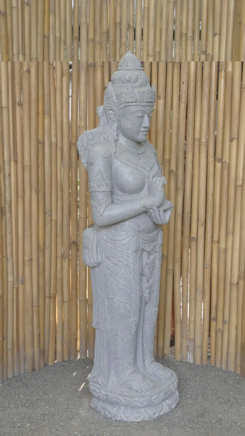  Product image 2 of the product “Standing Sri Dewi. Made from riverstone. Height 174cm ”