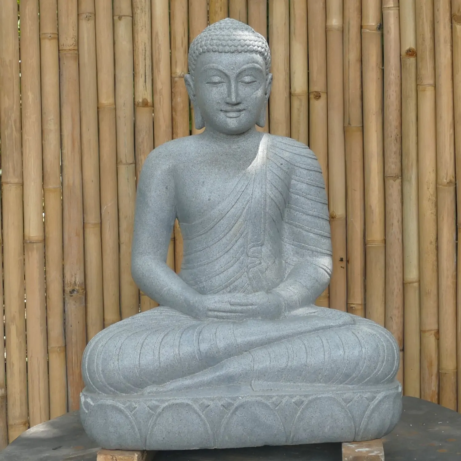  Product image 2 of the product “Seated Buddha made of Riverstone in Dhyana position - gesture of meditation, H. 80cm. ”