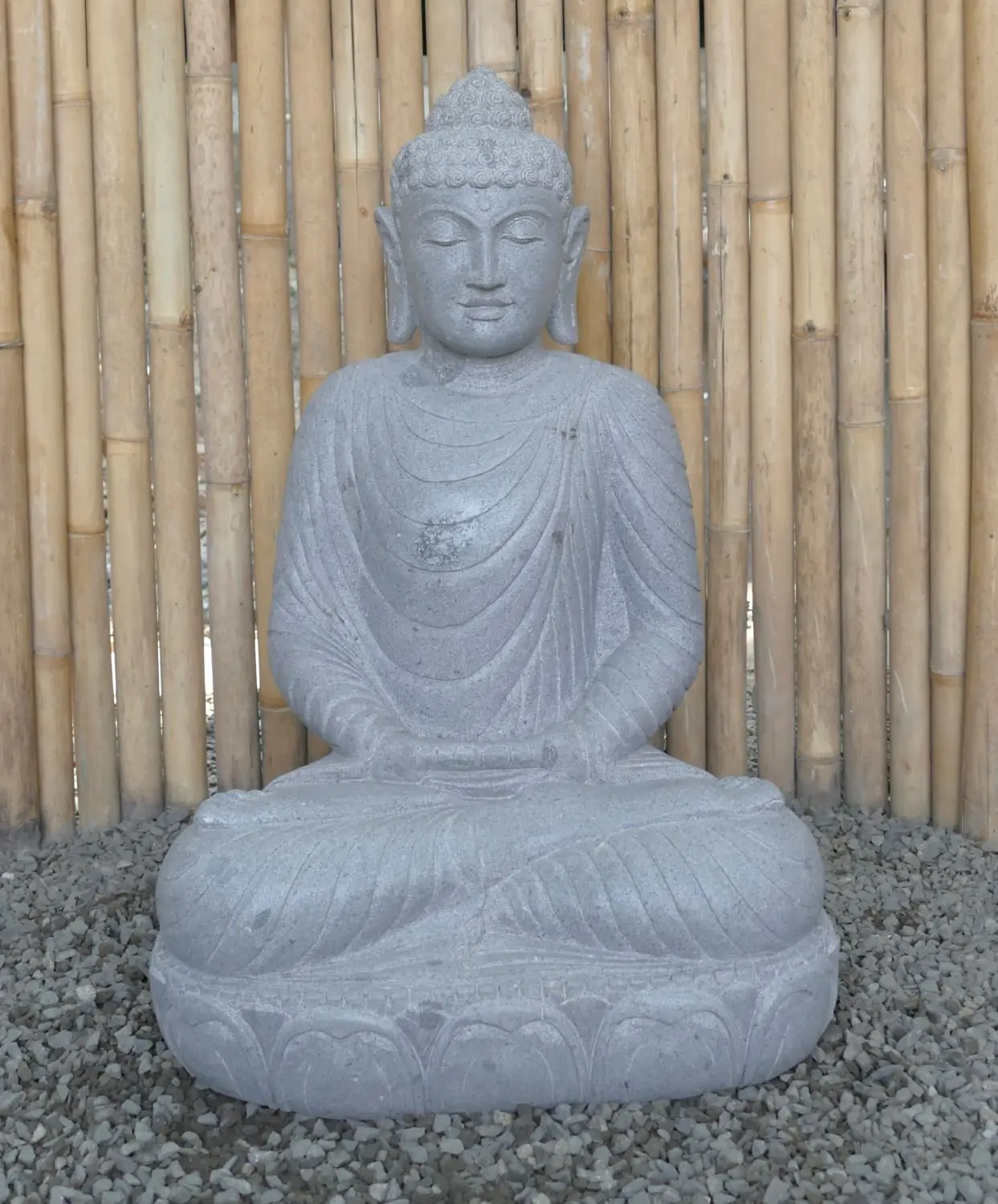  Product image 2 of the product “Seated Buddha made of Riverstone in Dhyana position - gesture of meditation, H. 81cm. ”