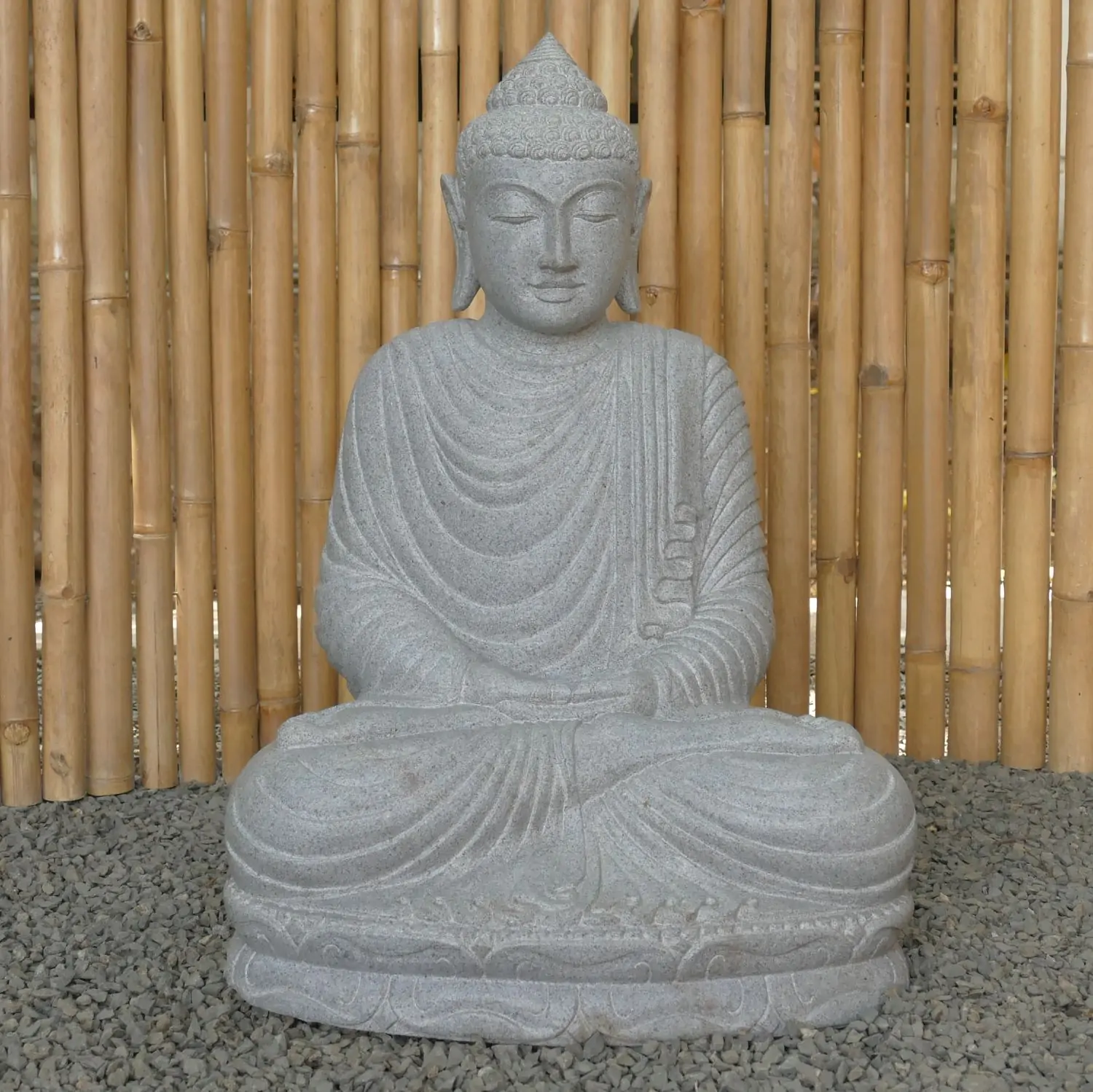  Product image 2 of the product “Seated Buddha made of Riverstone in Dhyana position - gesture of meditation, H. 80cm. ”