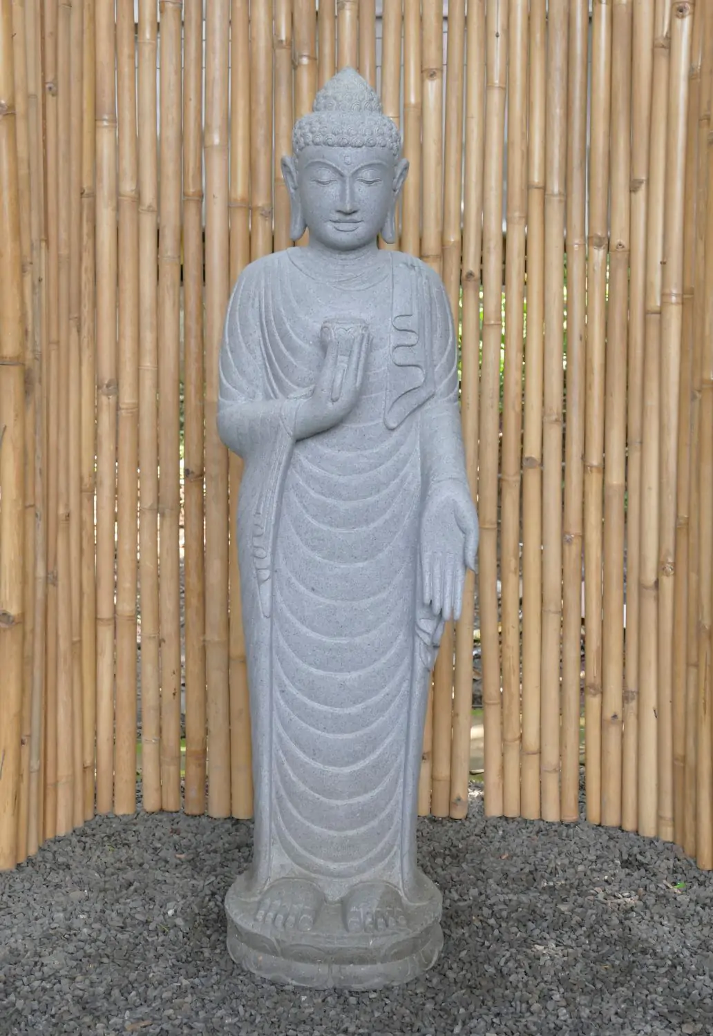  Product image 2 of the product “Standing Buddha with Lotus Flower, ca. 151 cm H ”
