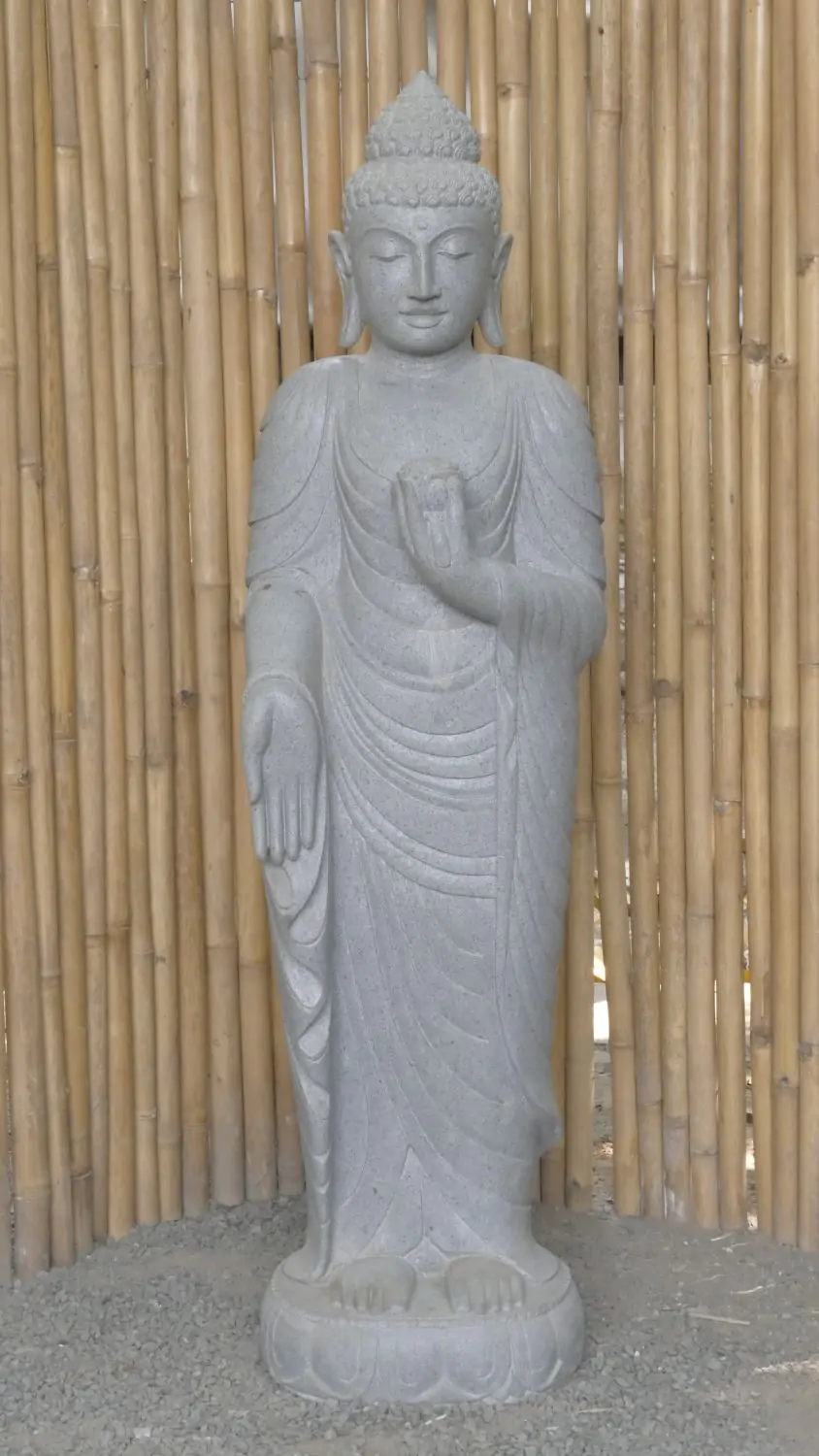  Product image 2 of the product “Standing Buddha with Lotus Flower, ca. 153 cm H ”