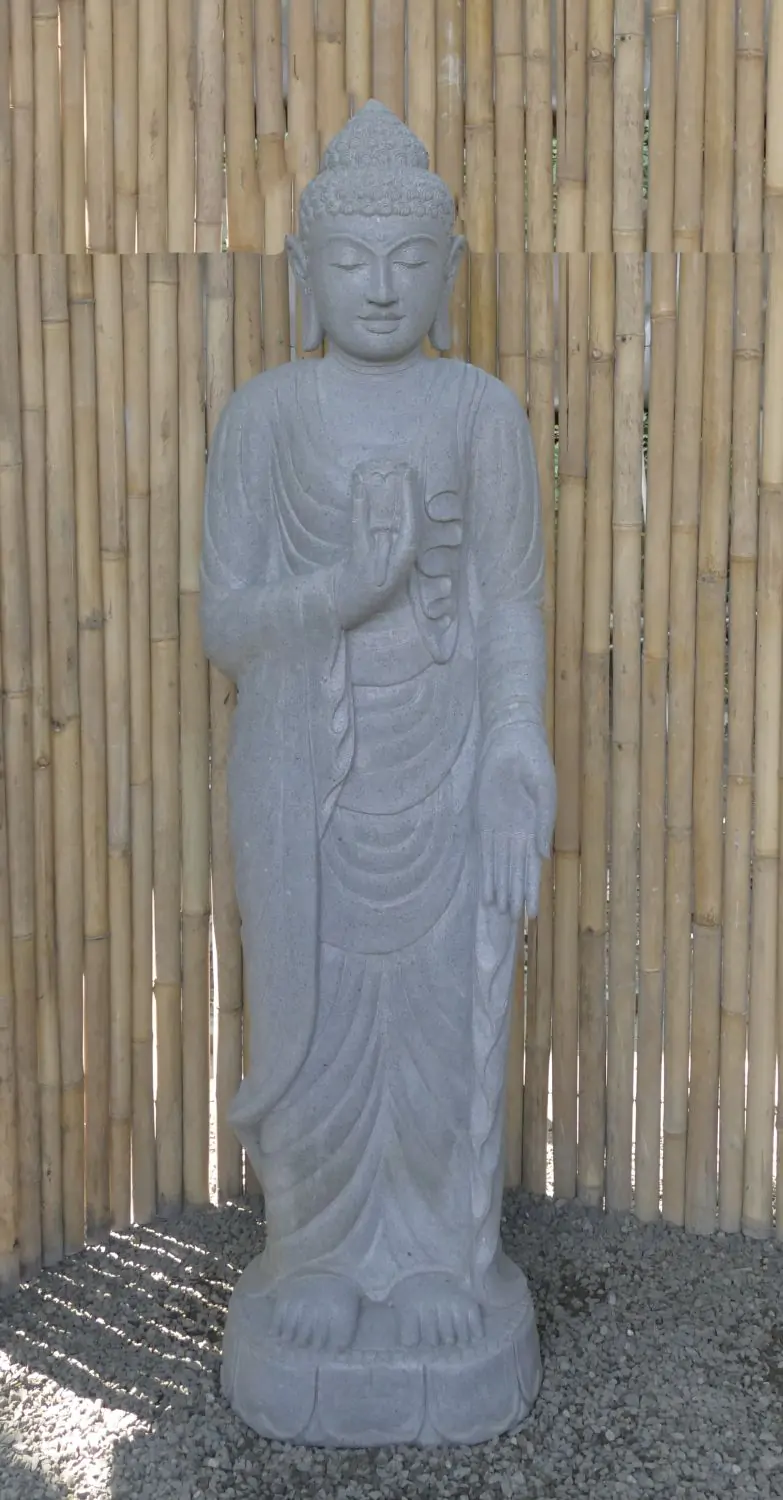  Product image 2 of the product “Standing Buddha with Lotus Flower, ca. 182cm H ”