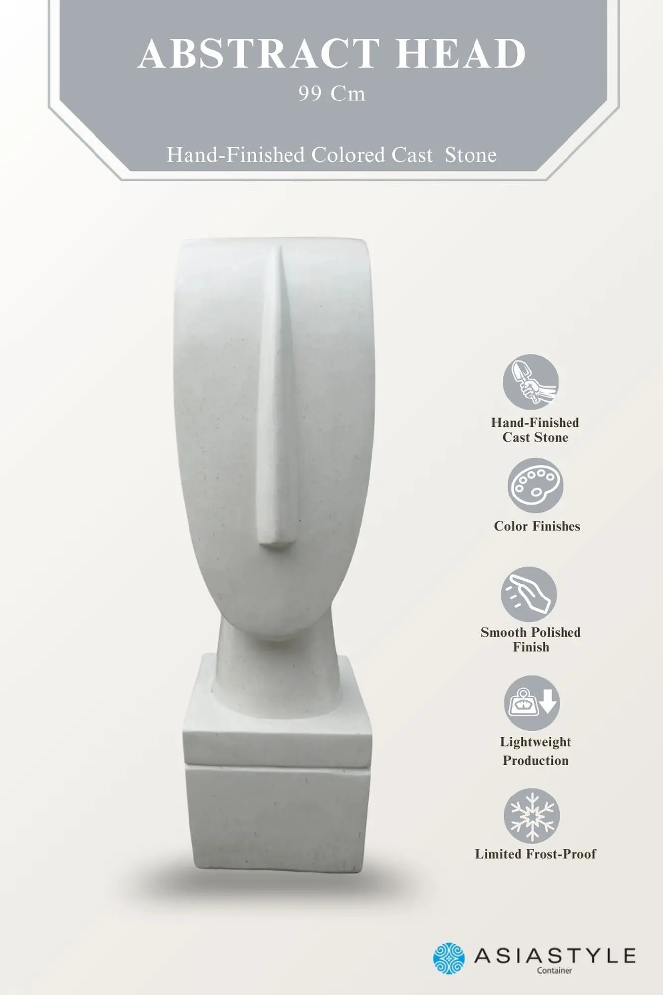  Product image 2 of the product “Abstract head, 99cm Height | Terazzo, White color ”