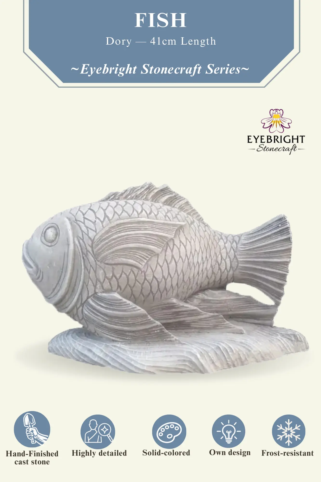  Product image 3 of the product “Dory - Fish, 41cm Length | cast stone ”