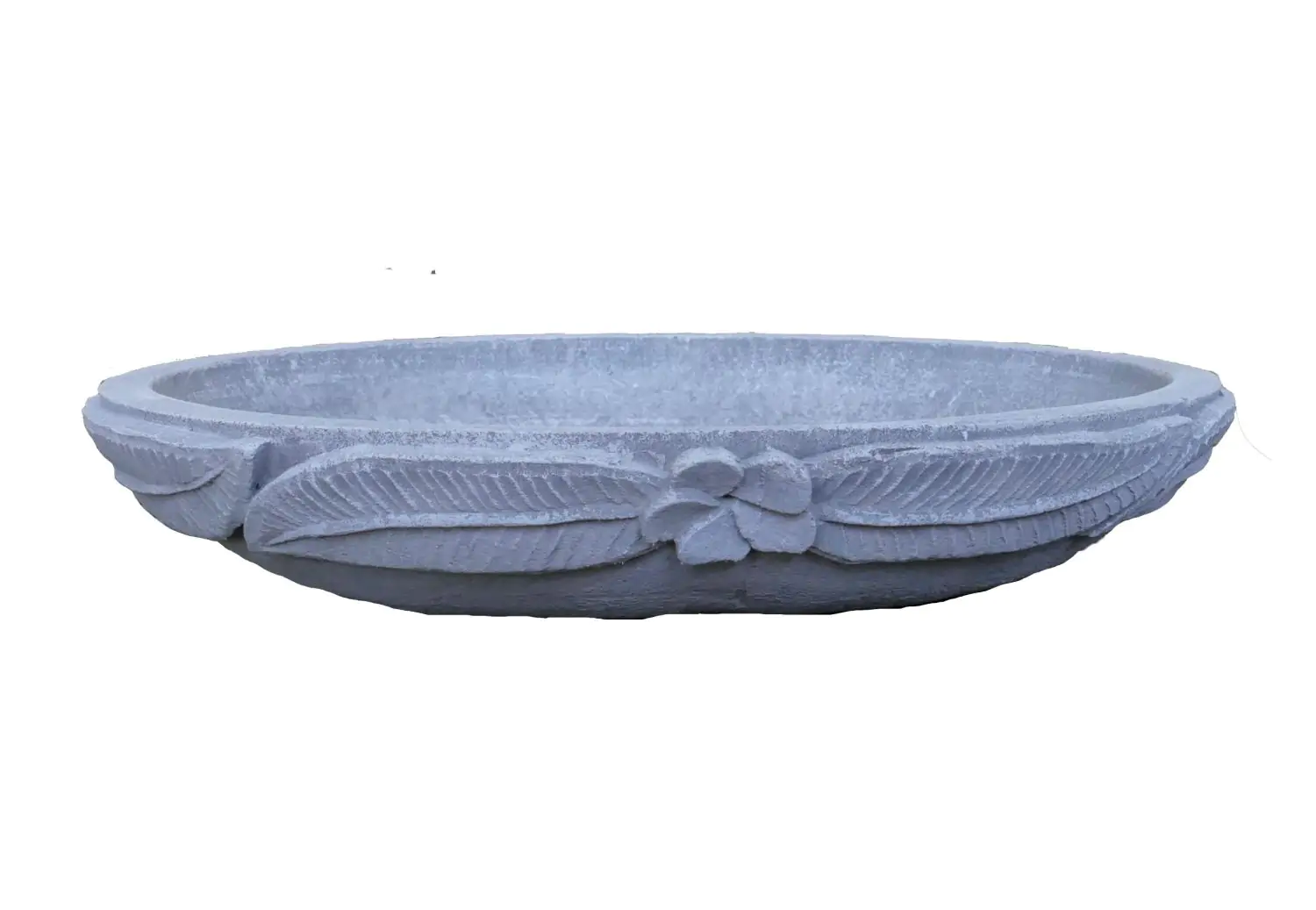  Product image 3 of the product “Kediri - Bowl with flower motif, frangipani, Ø 50 cm | cast stone ”