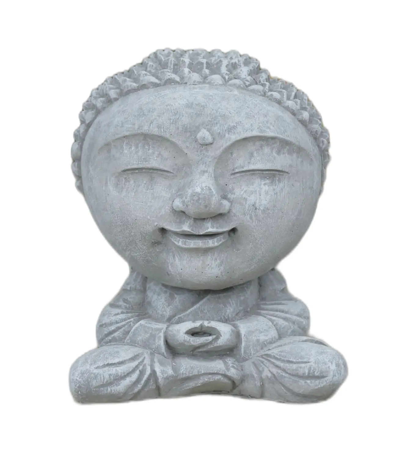  Product image 3 of the product “Nima - Sitting monk with big head, 15 cm H | cast stone ”