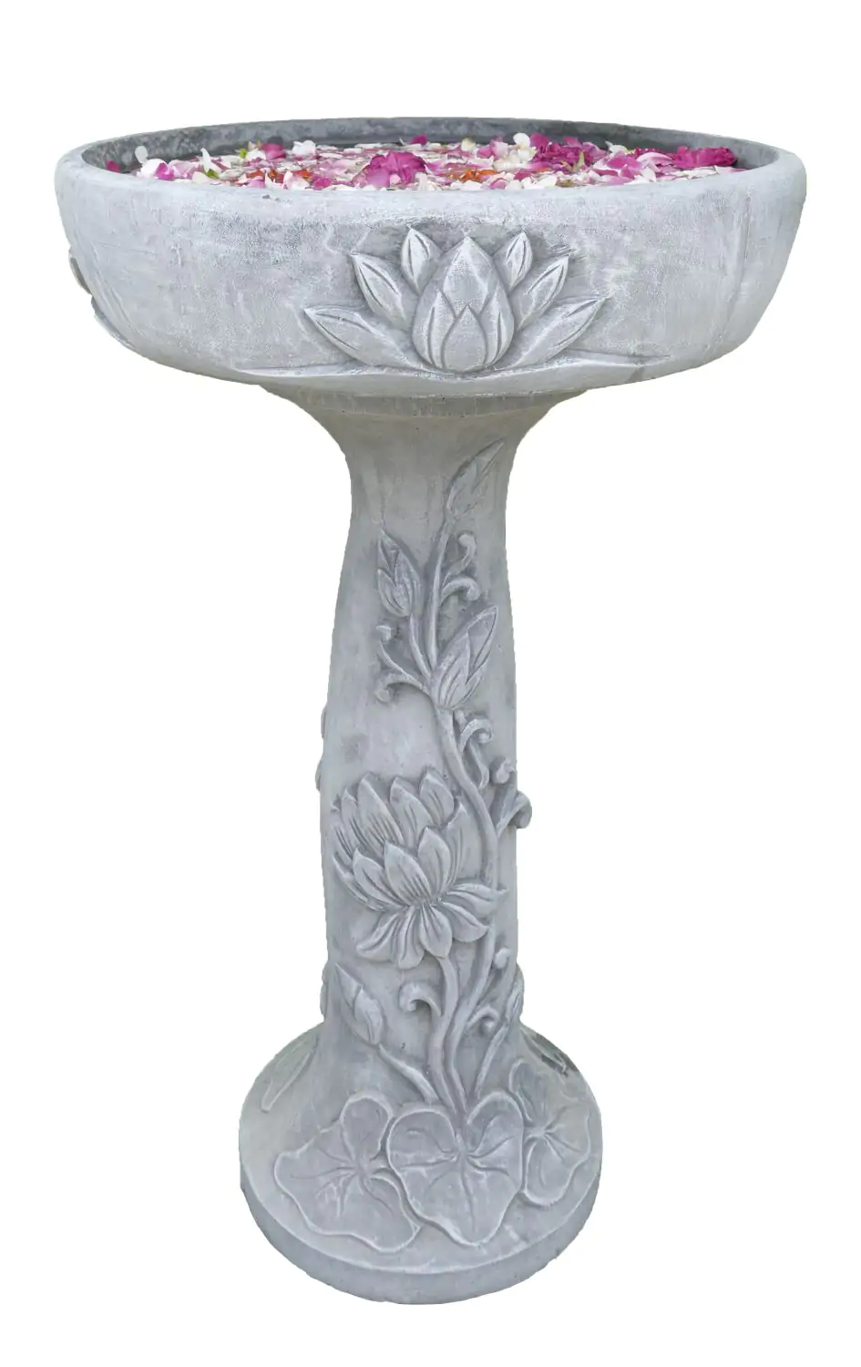 Product image 3 of the product “Set Pattaya – Bird Bath | 83 cm Height, Ø Bowl 50 cm | Casted Stone ”