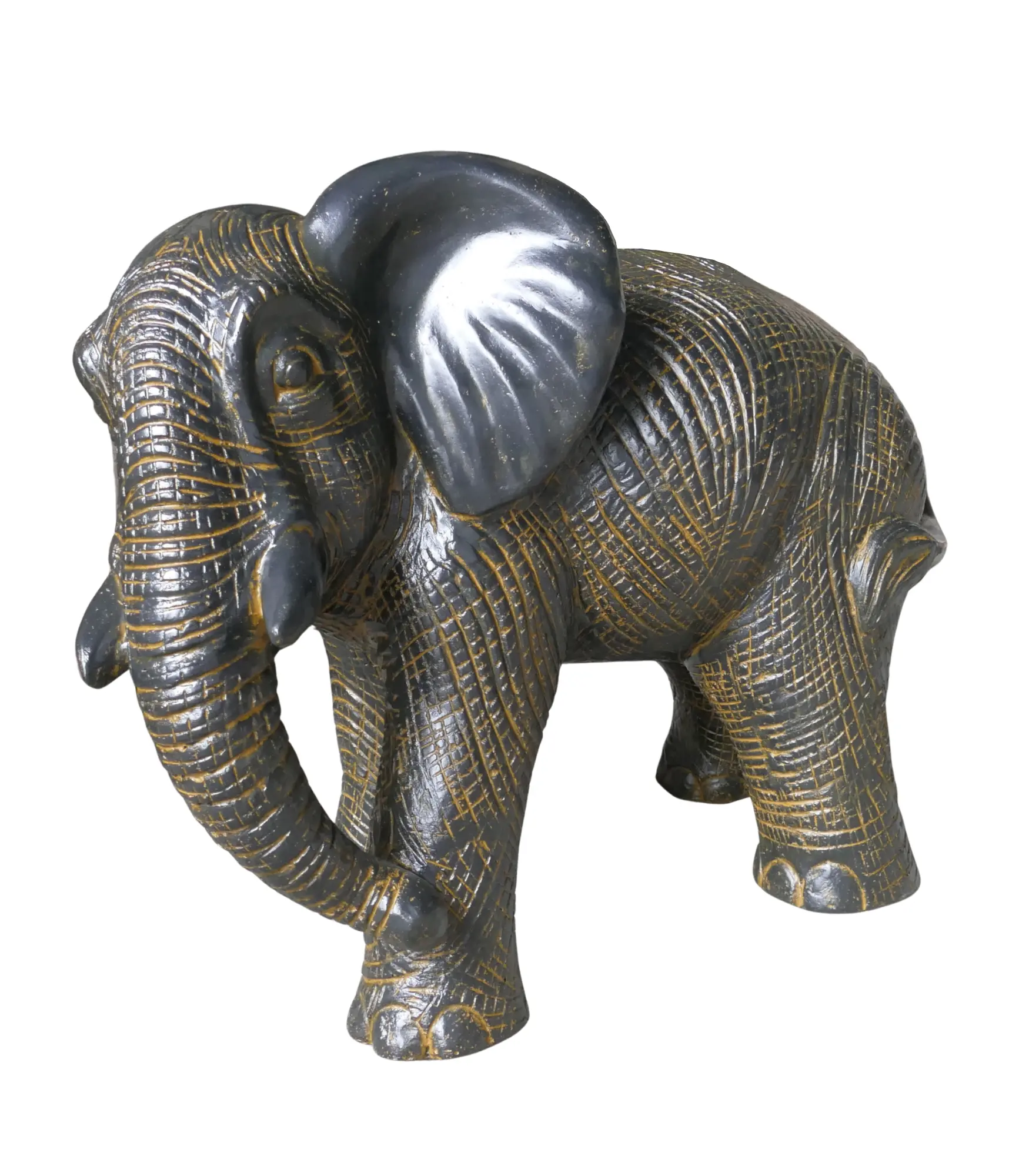  Product image 3 of the product “Elephant, 85cm Length | GRC (Glassfibre Reinforced Concrete), Copper Finish ”