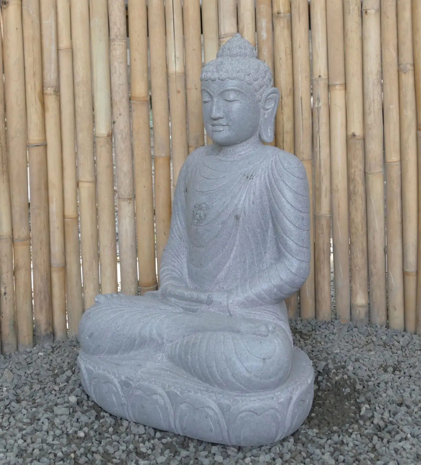  Product image 3 of the product “Seated Buddha made of Riverstone in Dhyana position - gesture of meditation, H. 81cm. ”