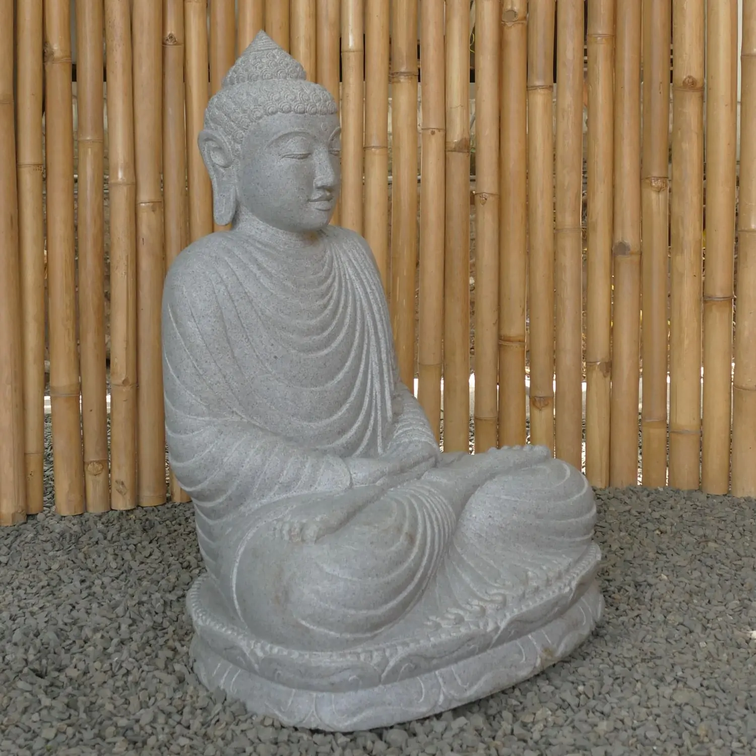 Product image 3 of the product “Seated Buddha made of Riverstone in Dhyana position - gesture of meditation, H. 80cm. ”