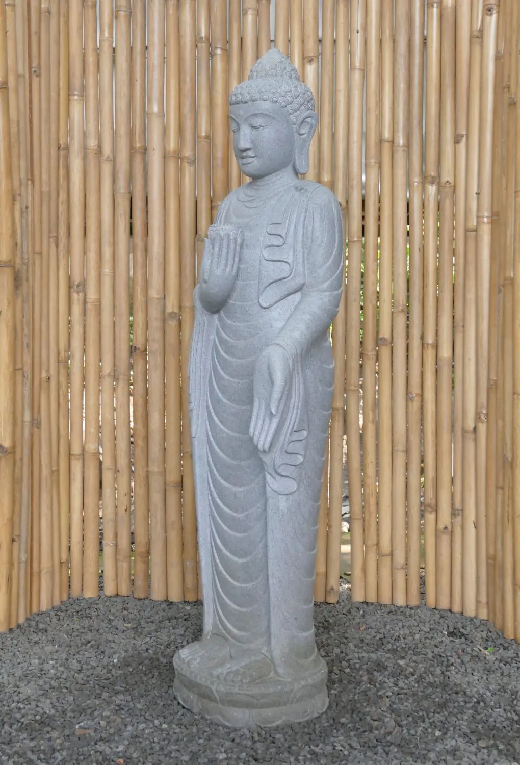  Product image 3 of the product “Standing Buddha with Lotus Flower, ca. 151 cm H ”