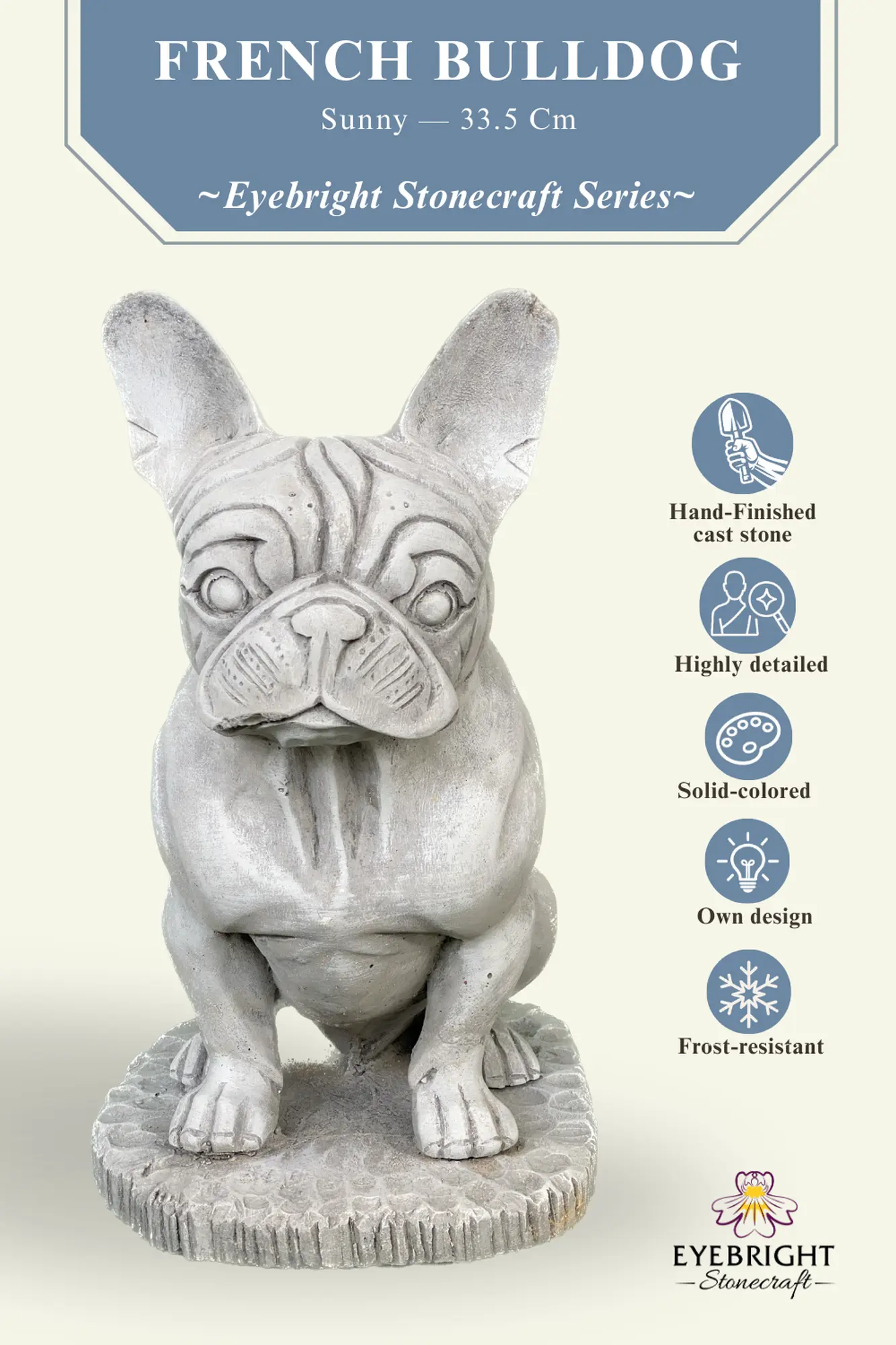  Product image 4 of the product “Sunny - French bulldog, 33.5cm H | cast stone ”